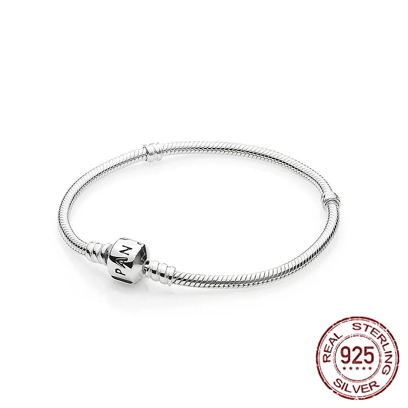 Bracelet serpent à breloques en argent 925 authentique, adapté aux Bracelets originaux en perles, bijoux tendance pour femmes, Ps002