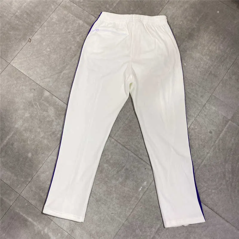 Blanc Aiguilles Pantalon Hommes Femmes 1:1 Haute Qualité Velours Papillon Brodé AWGE AIGUILLES Pantalon High Street Pantalon X0628