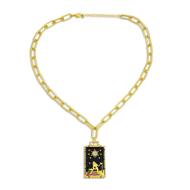 Grand pendentif en zircone cubique pour femmes, or, tournesol, fille, lune, étoile, collier turc, bijoux, cadeau de fête, nks06