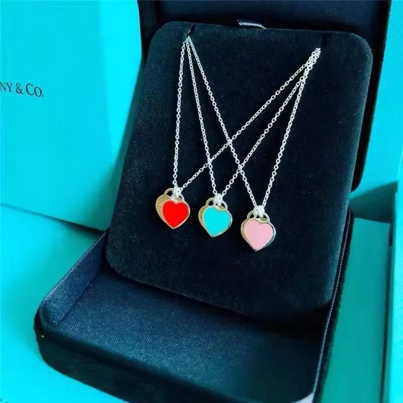 Necklaces & Pendants Designer high quality fashion fashion silver pendant high-end craft jewelry with the official logo blue heart362K