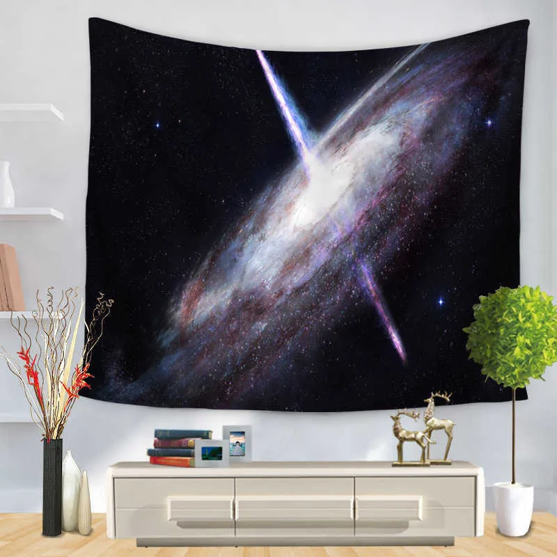 Psychedelic Cosmic Series Sterne Tapisserie Sternenhimmel Stoff Wandbehang Dekor Polyester Vorhänge plus Tischdecke Yoga 210609