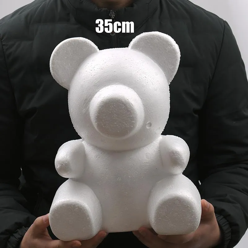 Molde de urso rosa de espuma de vários tamanhos, 1 peça, 15cm-30cm, faça você mesmo para presente, bola de isopor, flores artificiais, grinaldas decorativas262y