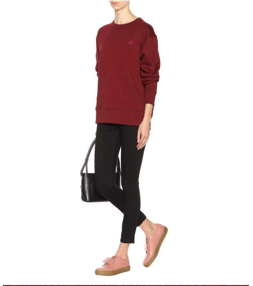 Sweats à capuche pour femmes Automne et hiver AC amoureux même peluche col rond épaissi pull couleur unie pull en molleton lâche pour les femmes