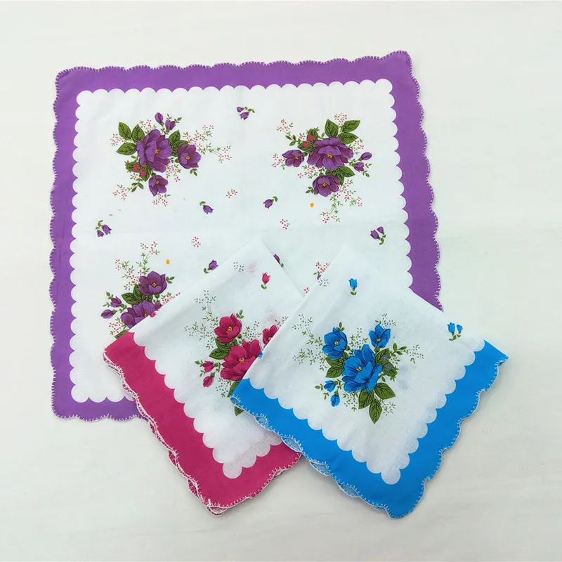 Zakdoek Kleuren Crescent Gedrukt Katoen Floral Hankie Bloem Geborduurde Zakdoek Kleurrijke Pocket Handdoeken T2I51788