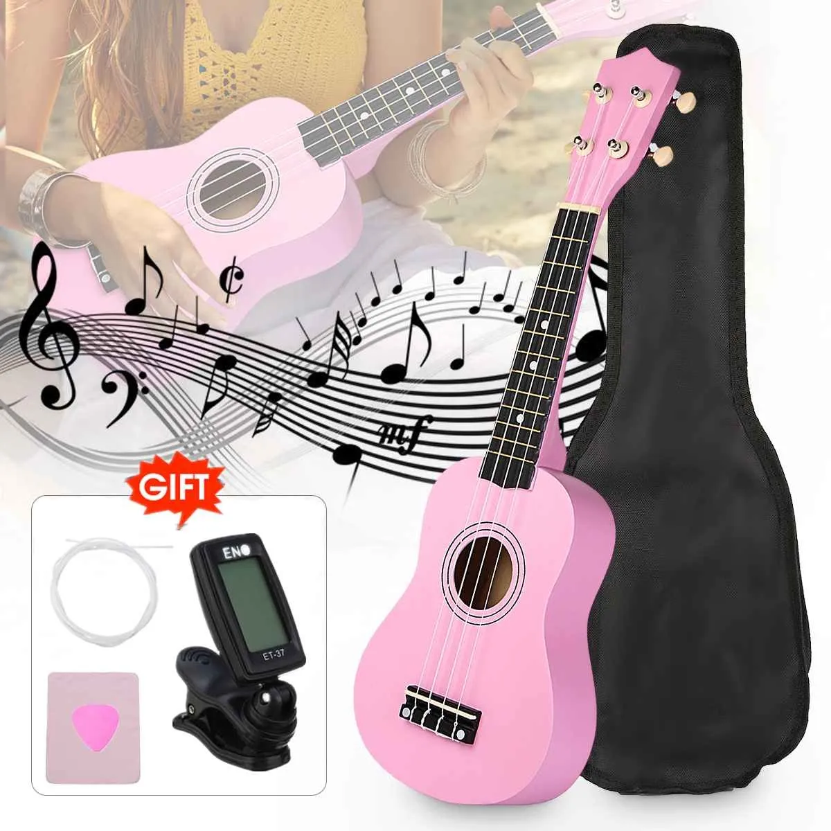 21 -calowy mini ukulele 4 struny ukulele kolorowe mini gitarowe muzyczne instrumenty edukacyjne zabawki dla dzieci Prezent Początkujący H9841150