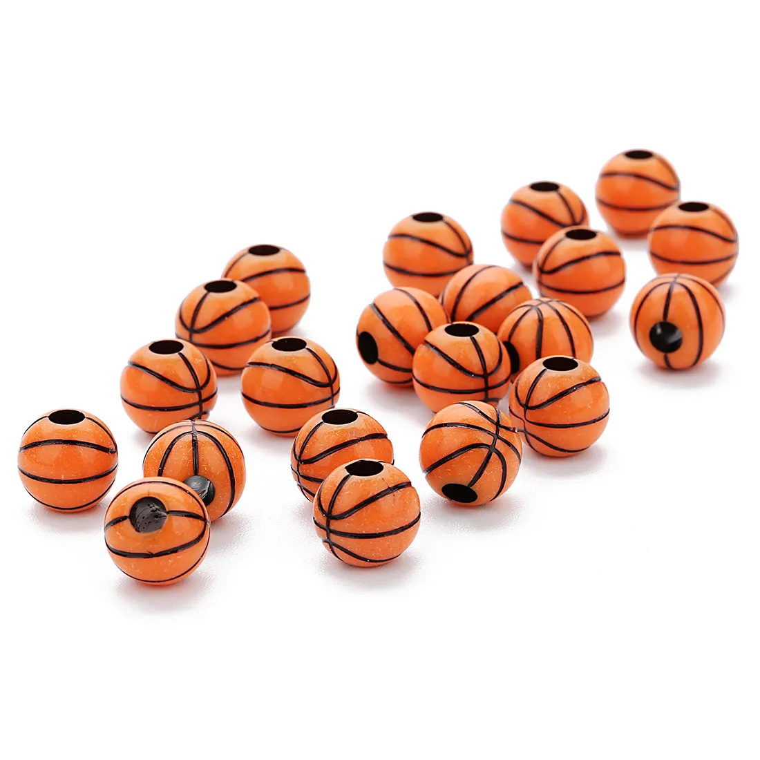 Perles acryliques basket-ball Tennis Rugby volley-ball perles entretoises pour bracelets à bricoler soi-même fabrication de bijoux en gros sportif