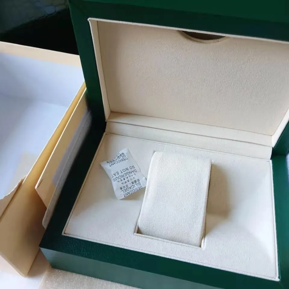 Boîtes de montre vertes, livret, étiquettes de cartes et papiers, coffret cadeau pour montres en bois pour SOLEX watch2202