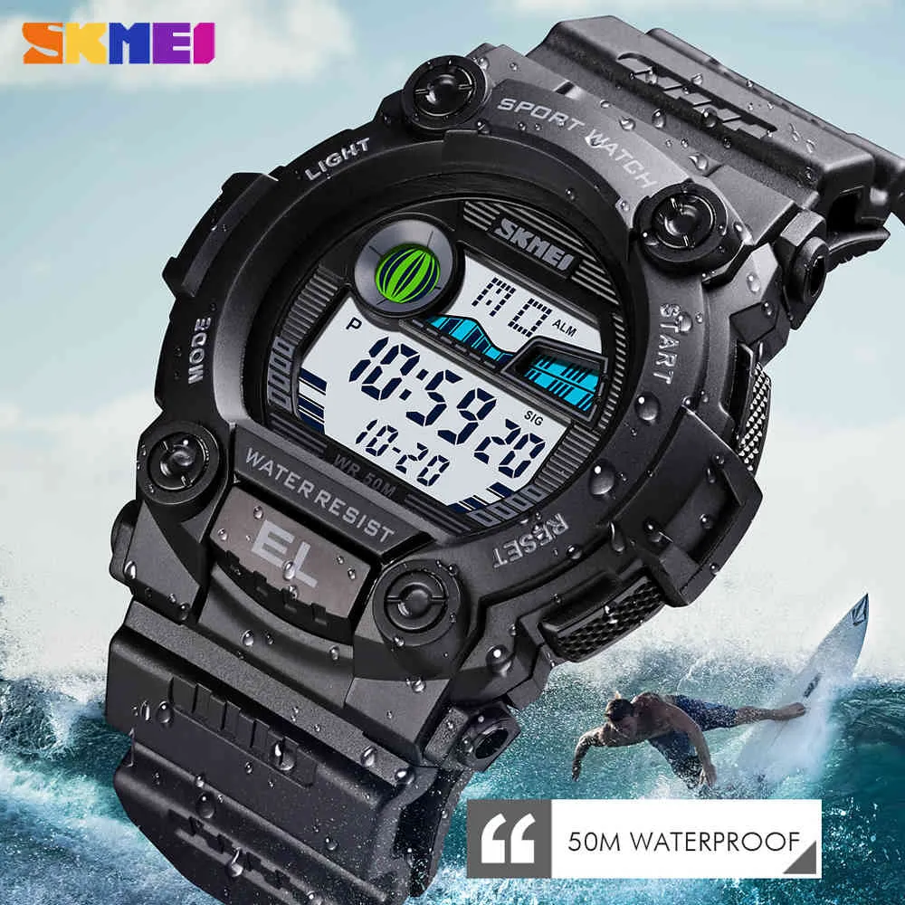 Digitale Herrenuhren SKMEI Sport FitnElectronic Chronograph Uhr LED Wasserdichte männliche Armbanduhr mit Box Relogio Masculino 261N