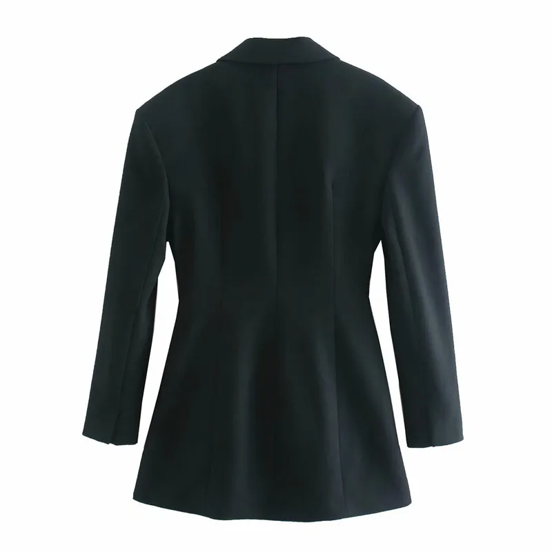 Été femmes blazers décontractés robe à manches longues évider solide a-ligne es femme élégant bureau dame vestidos 210513