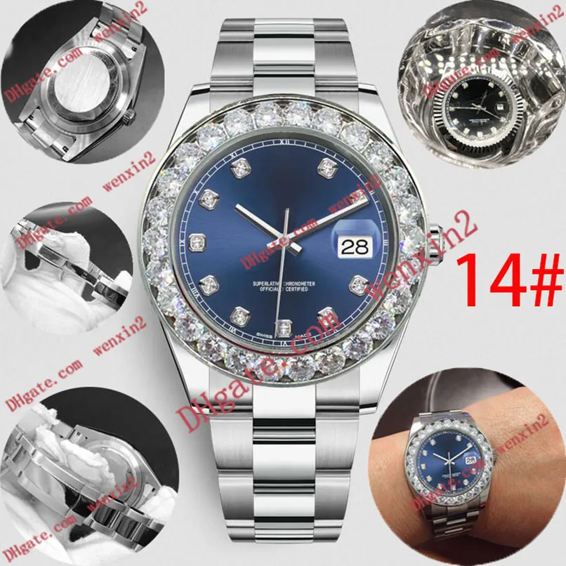Huge diamond men watch Scallops dial Mechanica automatic 43mm High Quality steel swimming waterproof sports Style Classic black go201R