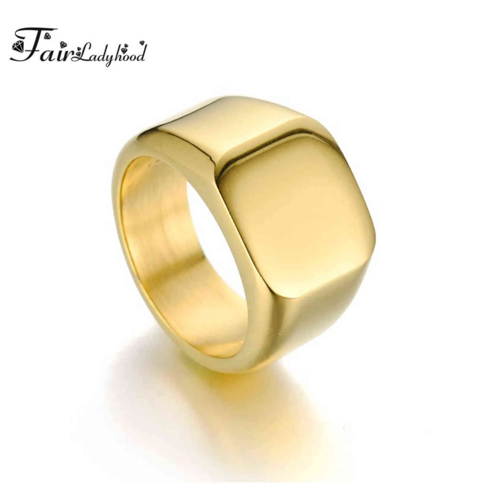 Fairladyhood Smooth Men's Black Rock Punk Anelli Cool Fashion Individuality Signet Ring donna Uomo Party Jewelry