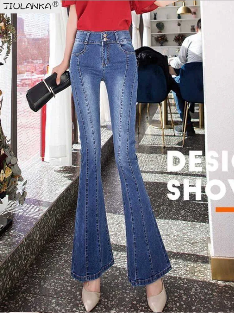 Damen-Jeans, hohe Taille, ausgestellte Jeans, Hosen, Hosen für Damen, Jean-Kleidung, undefiniert, Damen-Hosen, Kleidung 210809