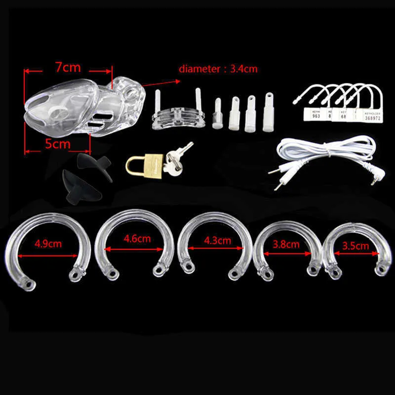 Electro Shock Chastity Cage CB6000s Penis Lock Sleeve Cbt Plastic Cock Cage Sex Toys Pour Hommes Dick Ring Male Chastity Device P0826