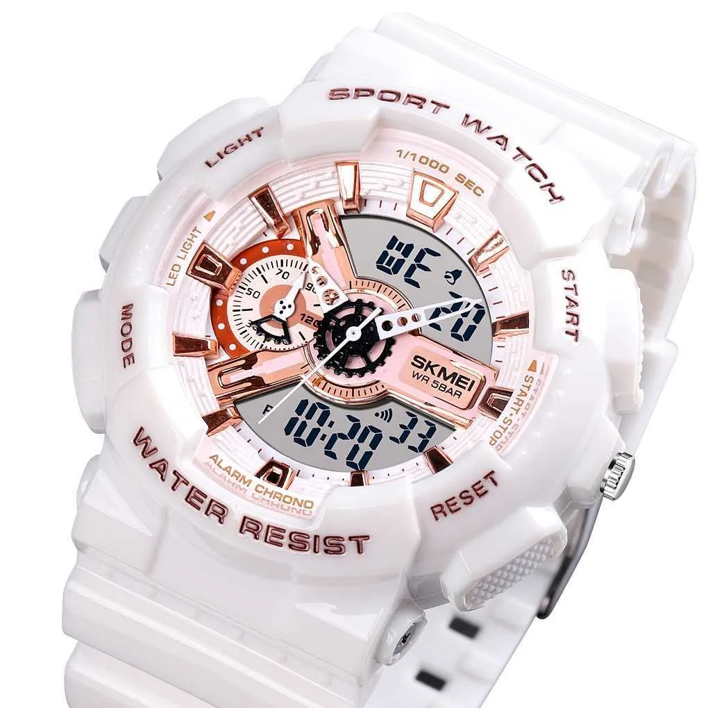 SKMEI LED Digital THOCK hombres analógico cuarzo negro oro reloj de pulsera electrónico Masculino G estilo impermeable plástico deportes Watch255p