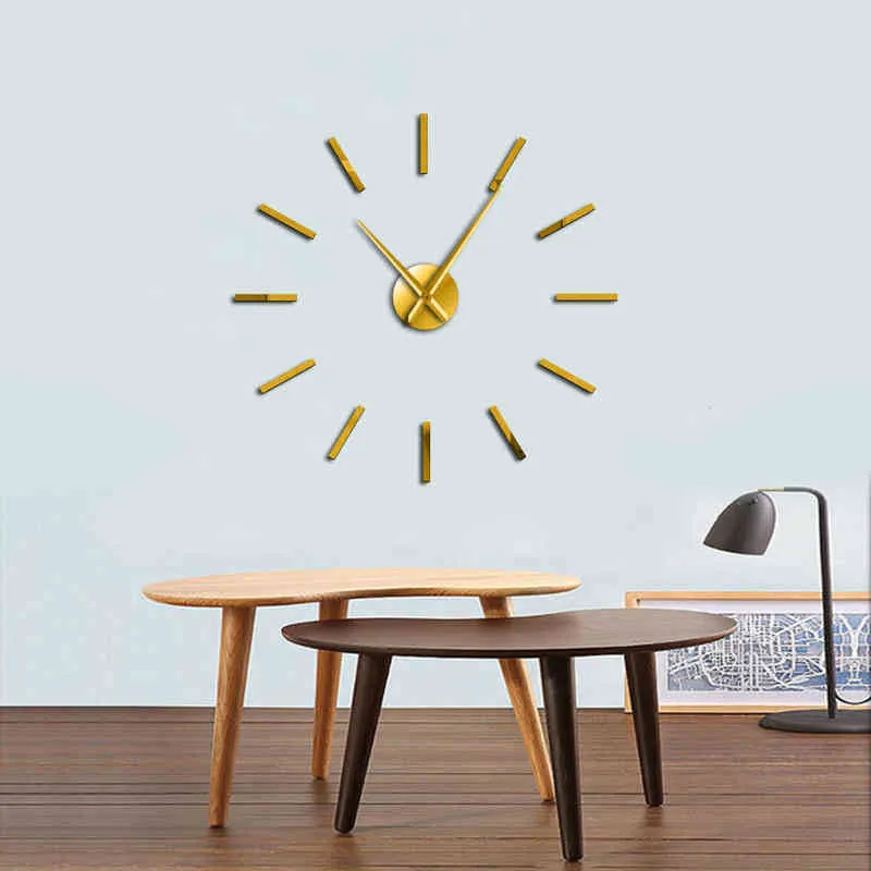 3D большой акриловый зеркало эффект настенные часы простой дизайн стены искусства декоративные кварцевые тихие развертки современные большие часы руки настенные часы H1230