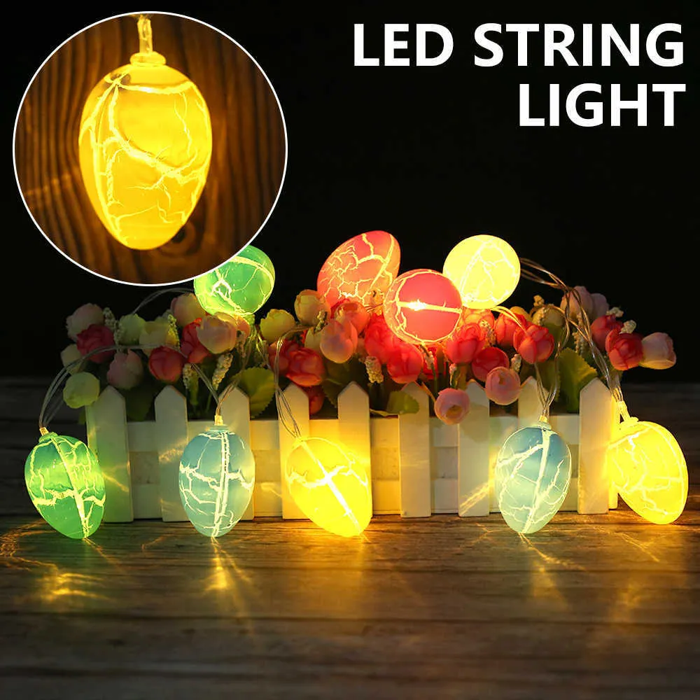 10 LED Easter Eggs Light String USB / Battery Zasilane Fairy Lights Home Tree Party Decor Lampy Festiwal Kryty Outdoor Ornament Y0720