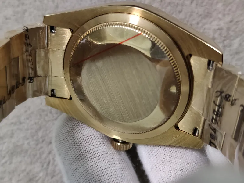 Erkek İzle Otomatik Mekanik Safir Cam Katı Paslanmaz 36mm Moda Altın Diyal Erkekler Saatler Erkek Kol saatleri268D