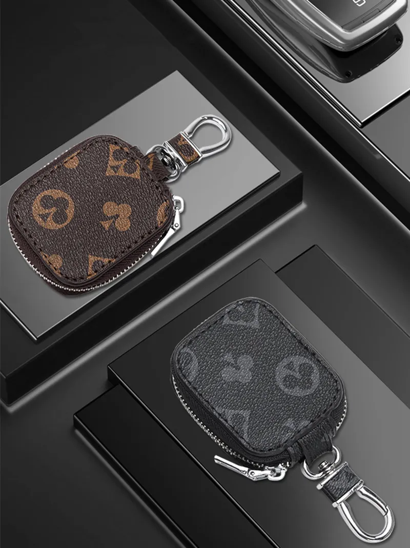 2021 Vintage Car Key Case Male PU Leather Keys Holder Wallet Women Smart Housekeeper Zipper Keychain Pouch Bag Wallets214C