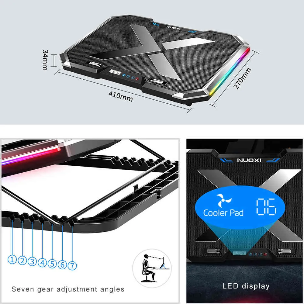 Supporto laptop 6 ventole, radiatore notebook 12