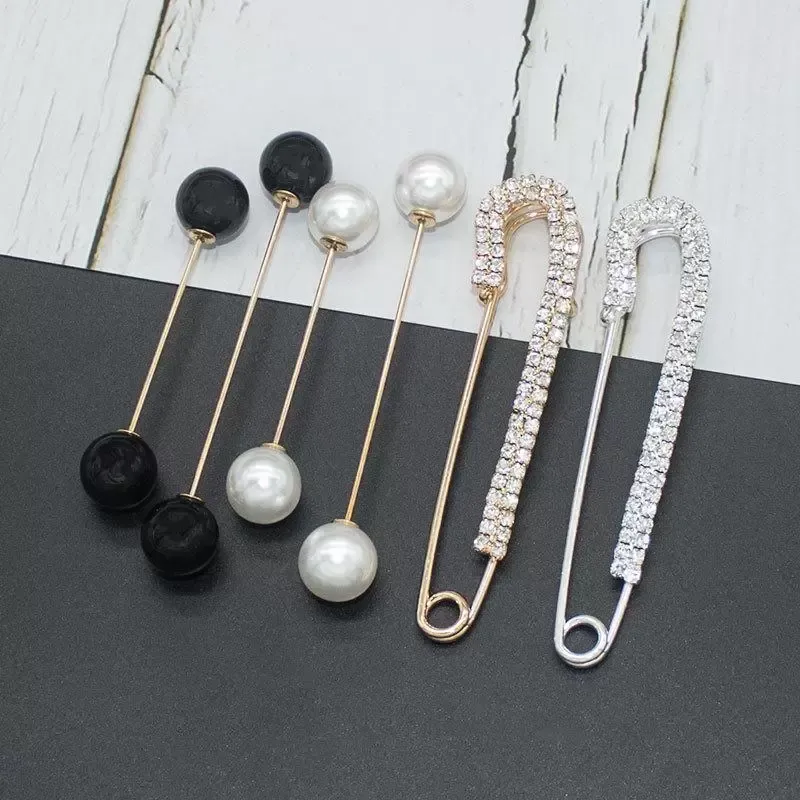 Pins, Brooches Safety Beads Pins Vintage Fashion Simulated Pearl Brooch Pin Jewelry Ornaments For Scarf Coat Garment Bag Decoration