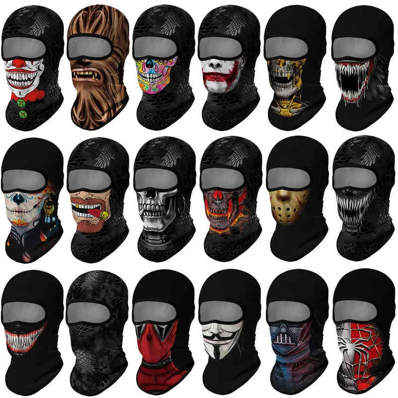 Andningsbar Balaclava Motorcykel Full ansiktsmask Armé Taktisk halsgaiter Sport Cycling Bandana Windproof Masque Camping pannband Y1229