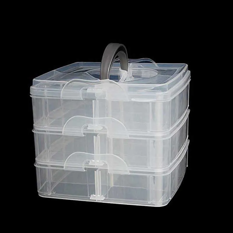 2st / plastlagring Smycken Boxar Justerbar behållare för pärlor Örhängen Hem Rektangel Organizer Case 210922