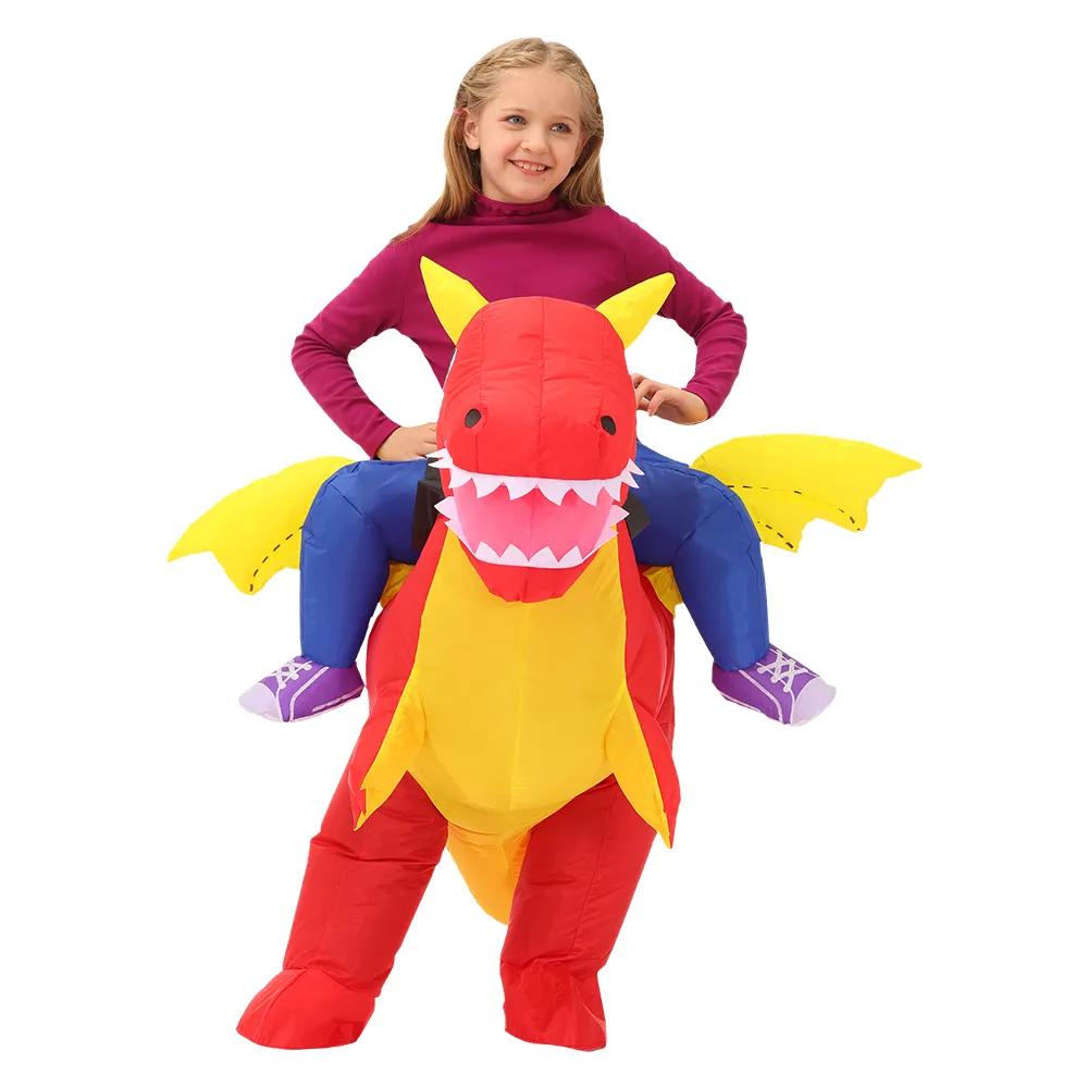 Costume de poupée de mascotte Enfants Halloween Costumes Pourim T-rex Dinosaure Costume Gonflable Anime Costume De Fête Cadeaux D'anniversaire pour Garçons Filles