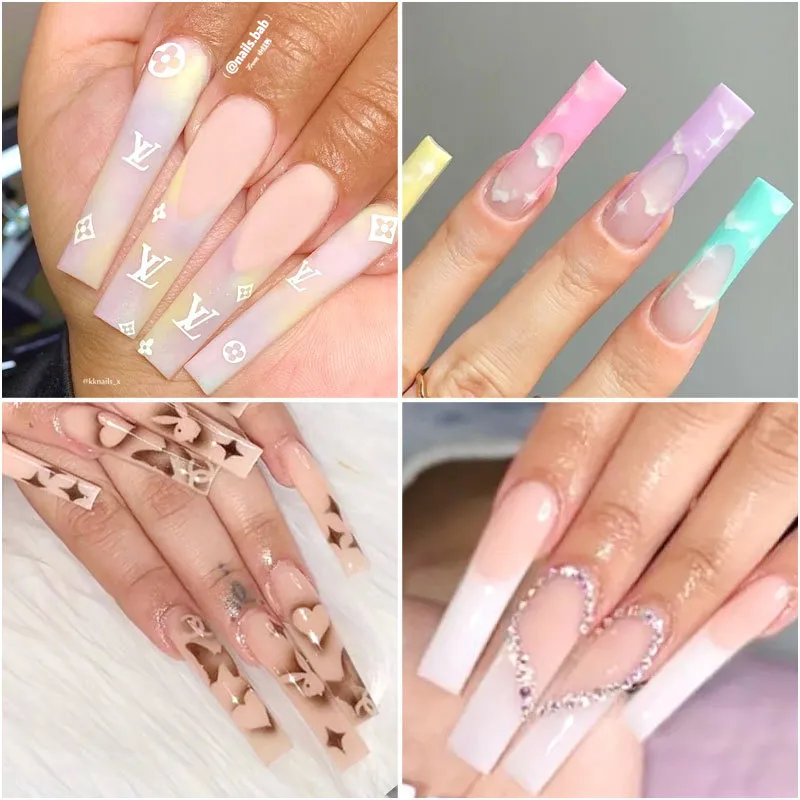 240 stks / set C Type Lange Nep Nail Accessoires DIY Art Decoratie 2021 Nieuwe Franse valse nagels Tips voor extensie