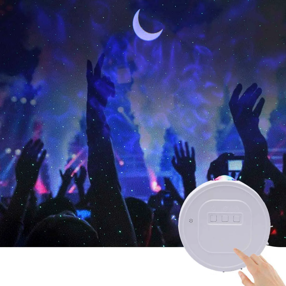 ZK50 Starry Sky Projector Star Night Light Uppgraderad Smart WiFi Ocean Waving Lights Moon Starry Romantic Projectio Lampa för gåvor Y0910