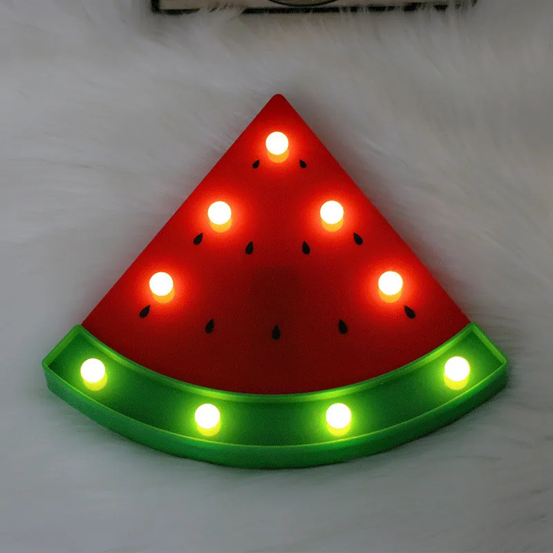 Nachtlicht watermeloen wandlampen LED Nights Lights For Kids Rooms Batterij Power Night Tafel Plastic Lamp Party Decoratie Lichti214W
