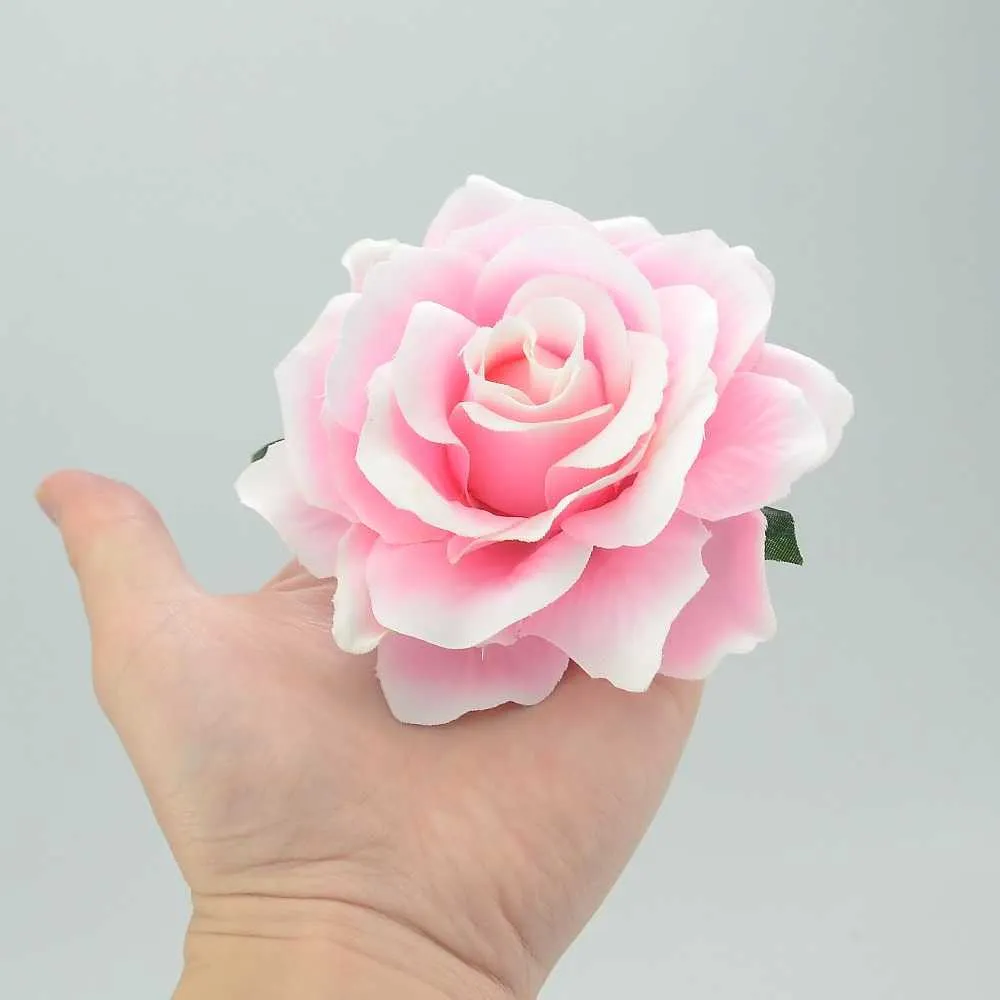 30 pçs 9 cm grandes cabeças de flor de seda rosa artificial para decoração de casamento DIY coroa de flores caixa de presente scrapbooking artesanato flores falsas 21122289j