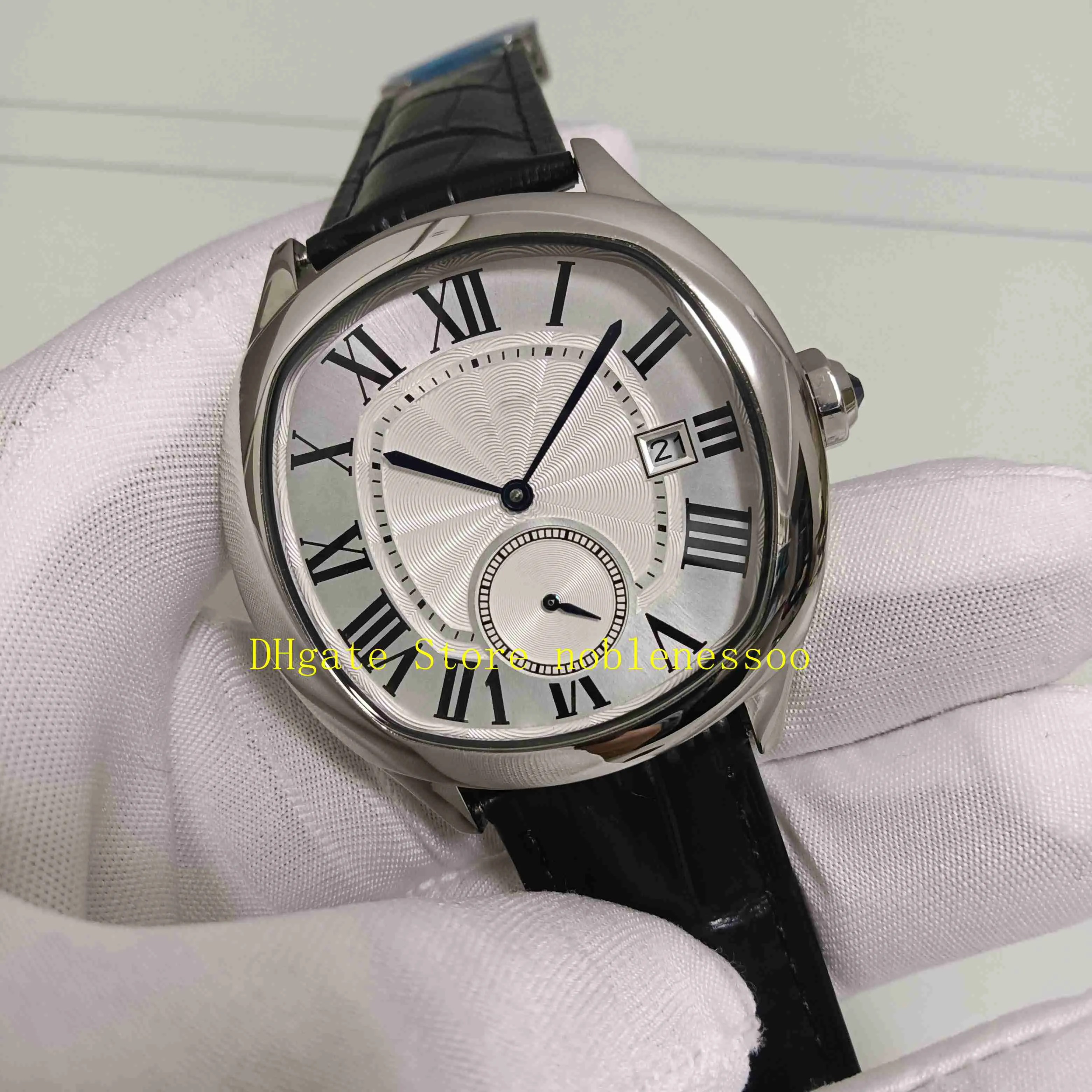 2 estilo real po com caixa original relógio masculino 40mm mostrador romano wgnm0003 wsnm0015 pulseira de couro fecho dobrável automático 229k