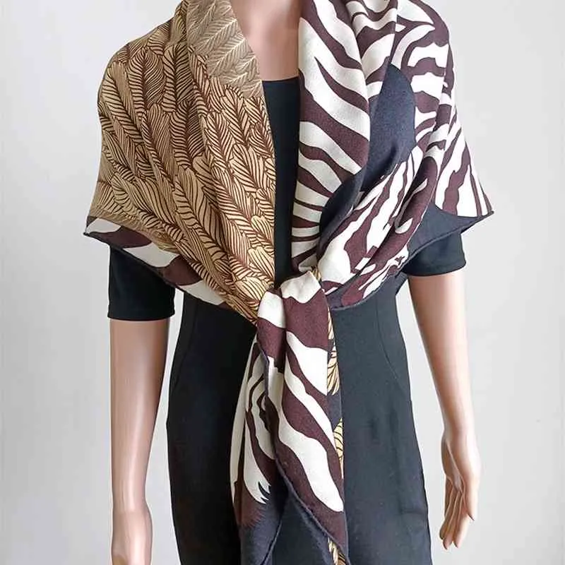 Zebra Pegasus Pole Class Versatile Black White 130 Silk Wool Generous Autumn and Winter Warm Shawl Scarf Female340n