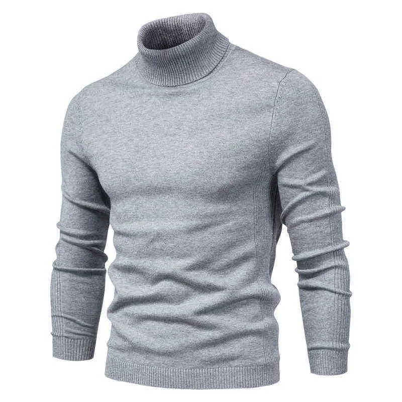 10 cor de inverno homens de turtleneck masculino suéter preto muro de malha malha pullovers homens sólidos cor casuais blusas masculinas outono knitwear 211221