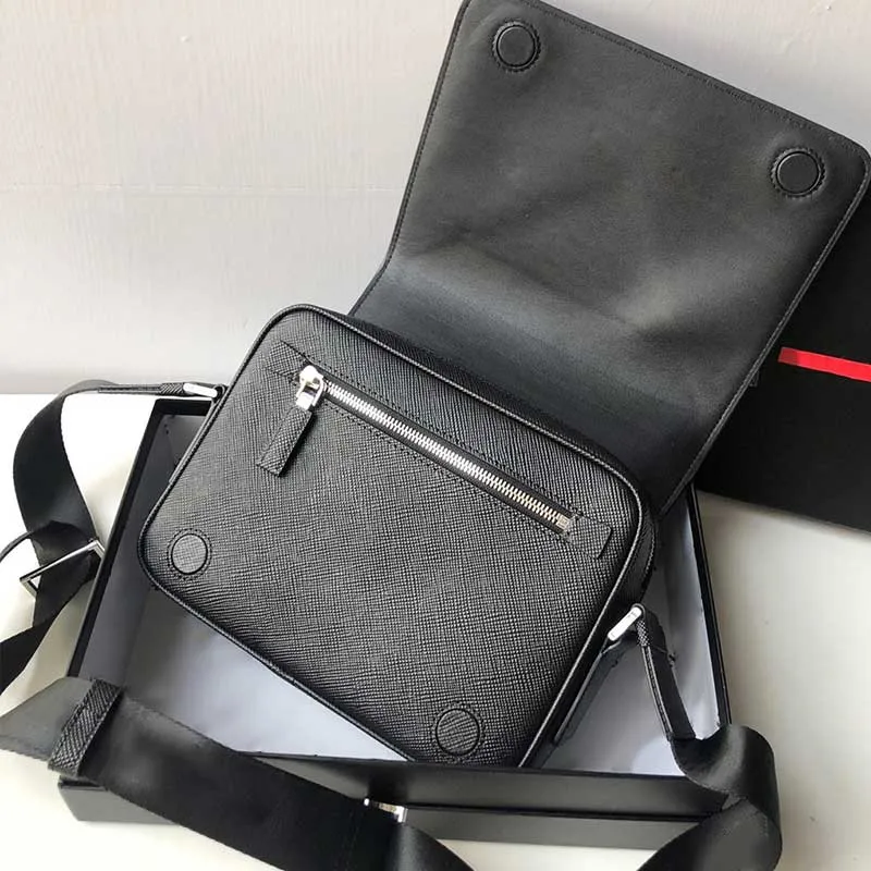 Mens Leather Messenger Bag en Box Top Quality schoudertassen Designer Universal Classic Fashion Casual Business Clutch Purse346F
