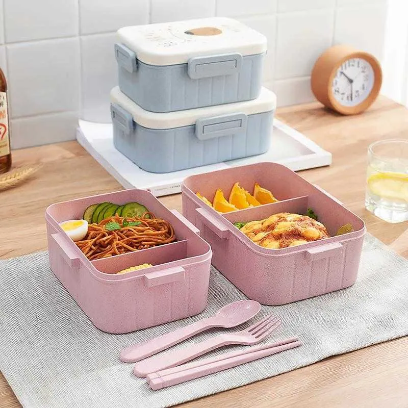 TUUTH Cute Cartoon Lunch Box Microwave Dinnerware Food Storage Container Children Kids School Office Portable Bento Box B9