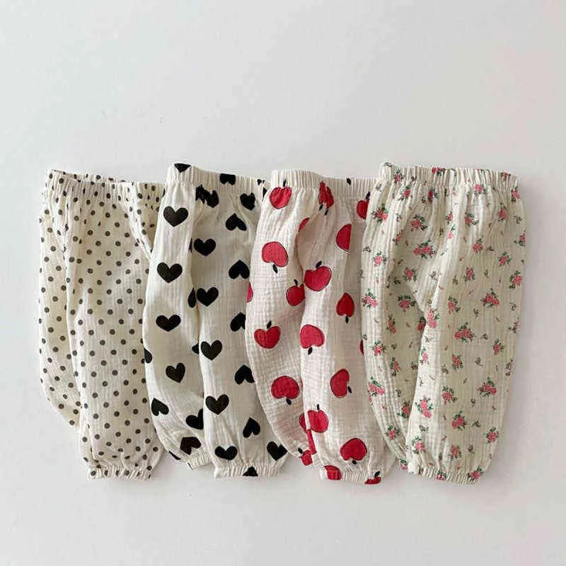 Summer born Baby Pants For Boys Girls Clothing Cotton Heart Polka Dot Pattern Trousers Tobbler Kids Loose Casual 211103