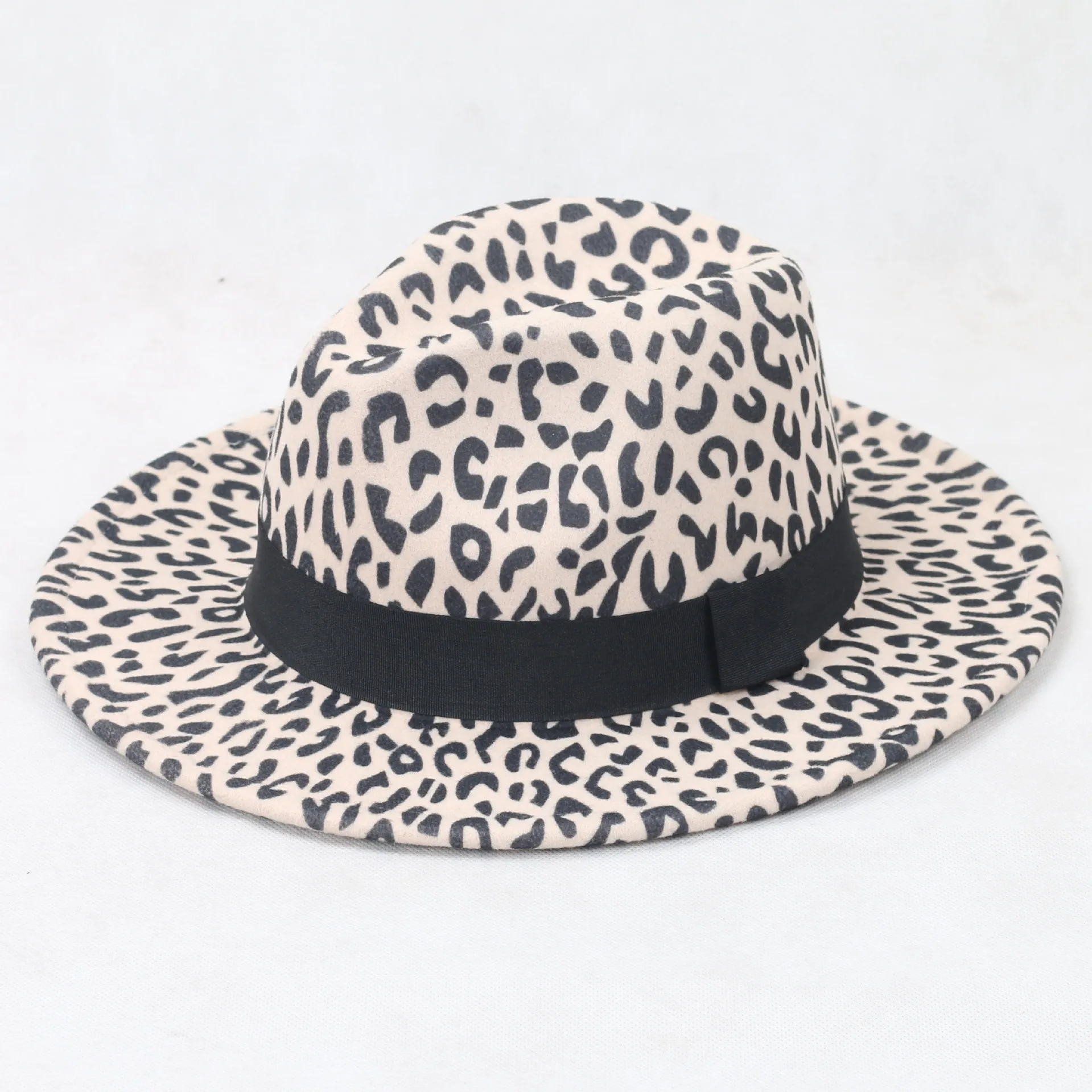 Faux Wool Leopard Fedora Hats for Women Men Party Festival Fashion Felt Jazz Hat Wide Brim Panama Goth Top Vintage Wedding Hat211r