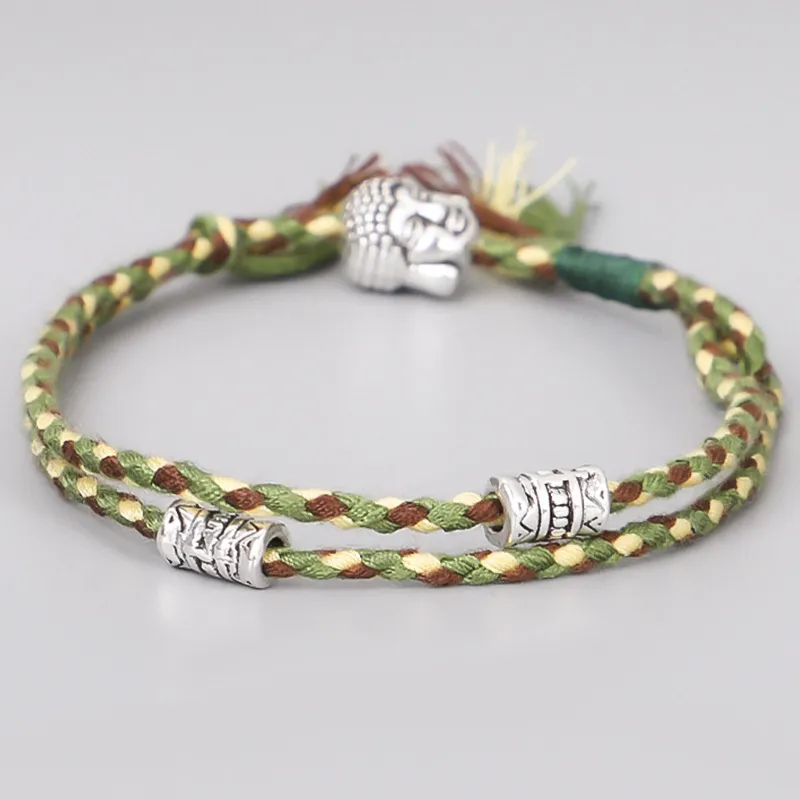 Tibetan Buddha Head Bracelet Hand Rubbing Wen Play Line Hand Rope Hand Woven Cotton Couple Bracelet