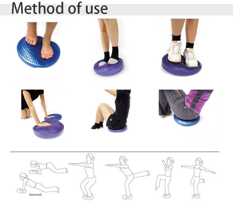 34 cm uppblåsbara balans yoga bollar slitstarkt massage boll kudde universell fitness wobble stabilitet skiva kudde hem gymutrustning flexibel sittplats wiggle sits