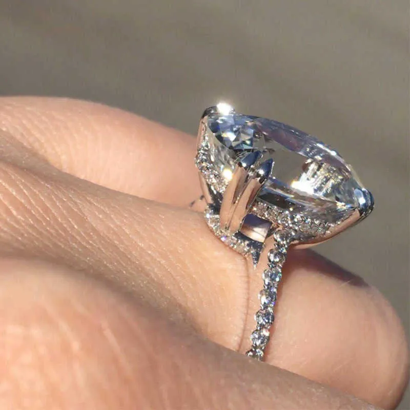 Origin Natural 3 Carats Moissanite Gemstone Real 14 K White Gold Jewelry Ring for Women Classic Oval Shape Bizuteria Ring Female304j