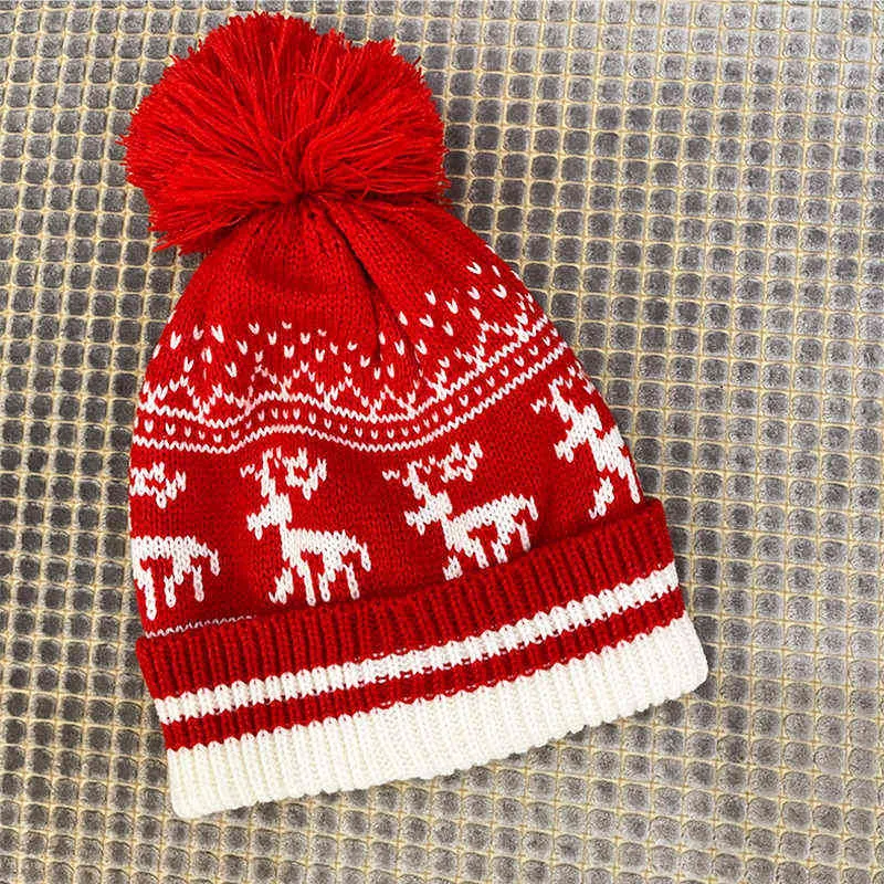 3 pezzi / set donna inverno bambini cappello sciarpa guanti carino natale s rosso lavorato a maglia alce tre pezzi sciarpe calde guanto