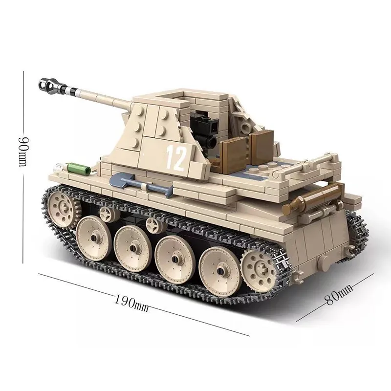 WW2 Military German Weasel Tank Model Building Block Self-anti-tank Weapon Army Soldier Bricks Sets Children Toys Gifts X0503
