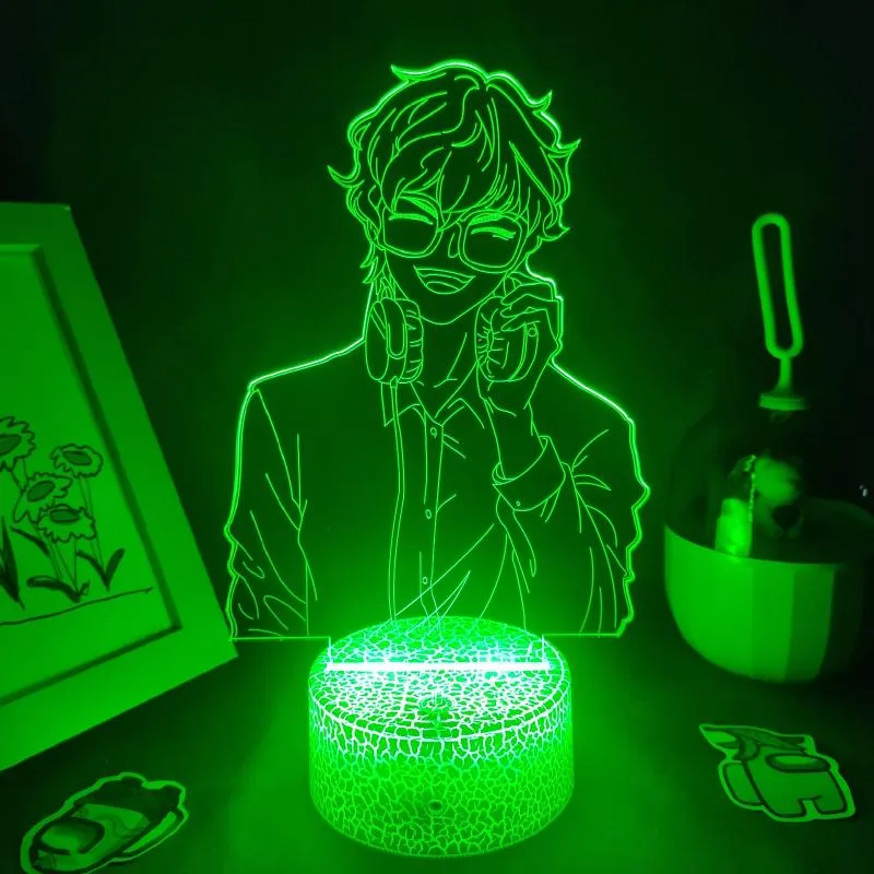 나이트 라이트 미스틱 메신저 게임 그림 707 7 루시엘 3D 램프 LED 친구를위한 RGB 네온 선물 침대 방 테이블 화려한 장식 244V