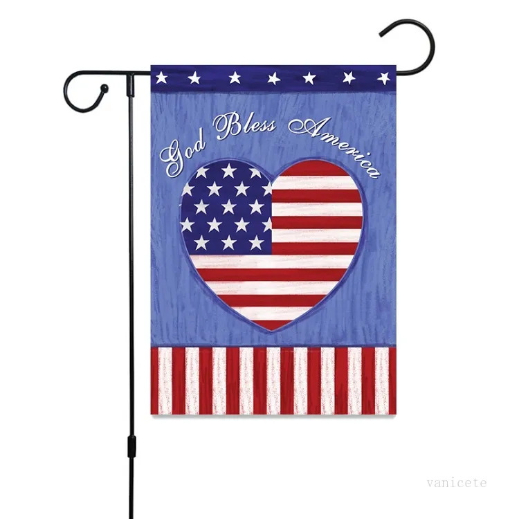 Banderas de la bandera Bandera del jardín americano A y B styley Bandera del Día de la Independencia 30 * 45 cm de lino al aire libre 4 de julio Banderas del jardín conmemorativo T2I51916