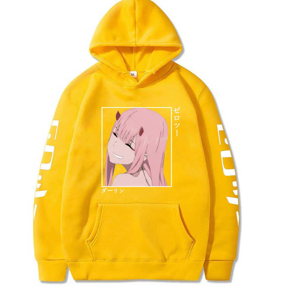 Mignon pulls à capuche pour hommes chéri dans le Franxx hommes femmes pulls sweats zéro deux Anime sweat à capuche haut Y0804