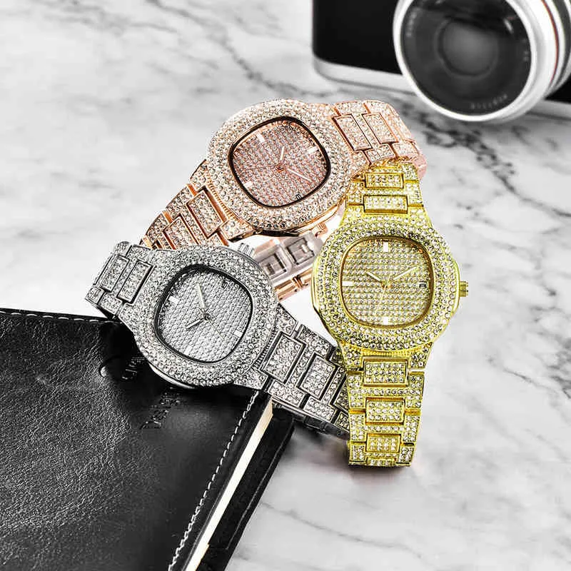 dropshipping new 2020 hip hop watches for women iced out diamonds quartz watch female clock fashion wristwatches (6)