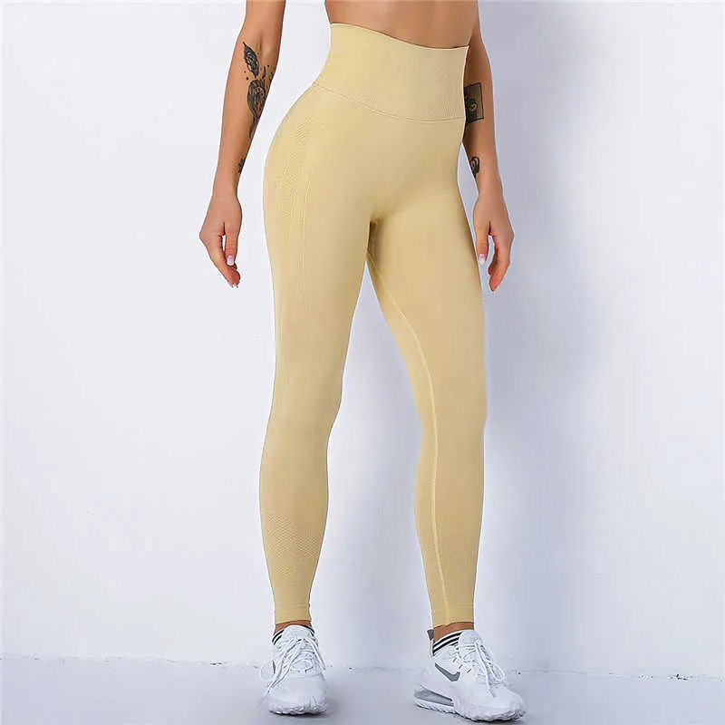 Kvinnor Spandex 20% Seamless Leggings Bubble Butt Push Up Workout Legging Slim High Waist Leggins Mujer Fitness Pants 210925