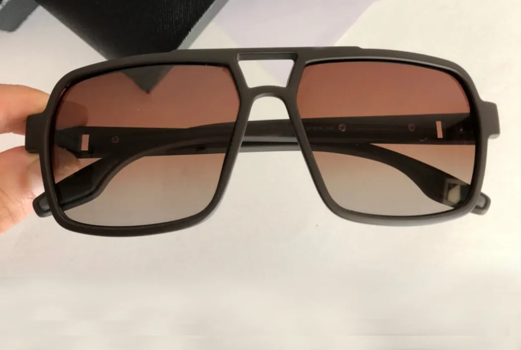 01x matt svart grå polariserade solglasögon pilot män sport solglasögon mode solglasögon glasögon tillbehör UV400 med Box302o