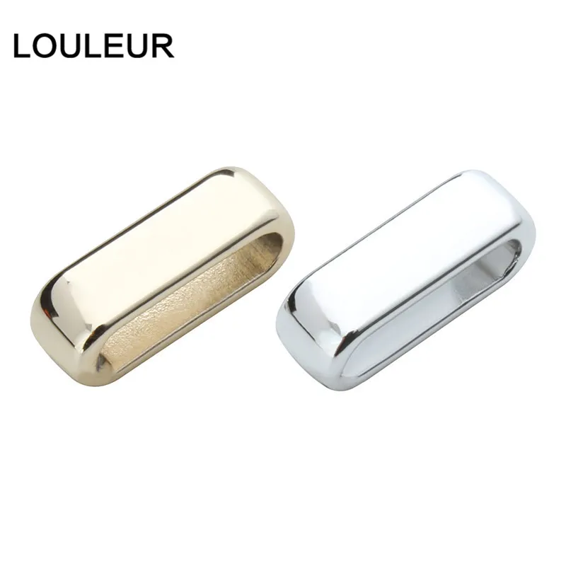 Or argent couleur alliage grand trou carré fin perles fit 10*2.5mm plat en cuir corde cordon bijoux à bricoler soi-même faisant des accessoires